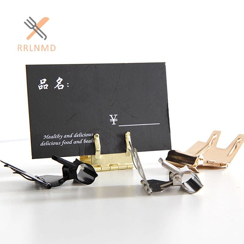 Rrlnmd Bánh Kim Loại Kẹp Kệ Cạnh Ký Giá Đỡ Nhãn Thực Phẩm Hiển Thị Đứng Lên Giá Thẻ Kẹp Trên MỚI