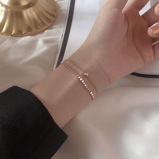 Vòng tay hạt ánh sáng hai lớp trang sức tay cao cấp tinh tế sang trọng đơn giản Thiết kế thích hợp mùa hè cho bé gái N8XP