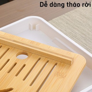 Khay Trà Tre Cao Cấp, Khay Đựng Trà Đạo Hun Khói Có Khay Đựng Nước, Tiện Lợi Cho Bàn Trà