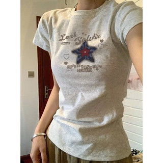 Áo Croptop Kiểu Babytee Thun Form Lỡ Màu Sáng Tiêu In Ngôi Sao