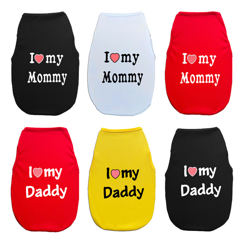 ✨ Hàng Mới Về ✨ S-2xl Tình Yêu Mẹ Yêu Bố Họa Tiết Ngày Lễ In Hình Áo Vest Chó Thoáng Khí Và Thoải Mái Polyester Quần Áo Cho Chó Nhỏ Và Vừa