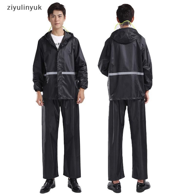 Ziyulinyuk 2 Chiếc Áo Có Mũ Trùm Đầu & Quần Mưa Phù Hợp Với Nam Nữ Ngoài Trời Chống Thấm Nước Mưa Có Dải Phản Quang Xe Máy Đi Áo Mưa EN