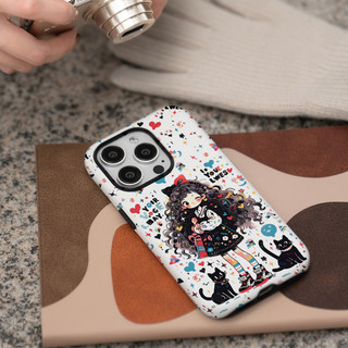 Ốp điện thoại 2 trong 1 Graffiti Girl tương thích với iPhone 15 Pro Max, Apple 16 14 Plus 11 / 12 / 13 Pro Max, vỏ bảo vệ chống sốc mới