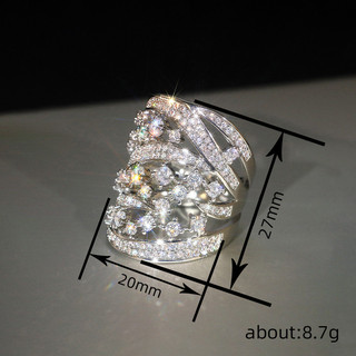 Châu Âu Mỹ ins Nhẫn Hình Học Zircon dát phong cách mới Nữ