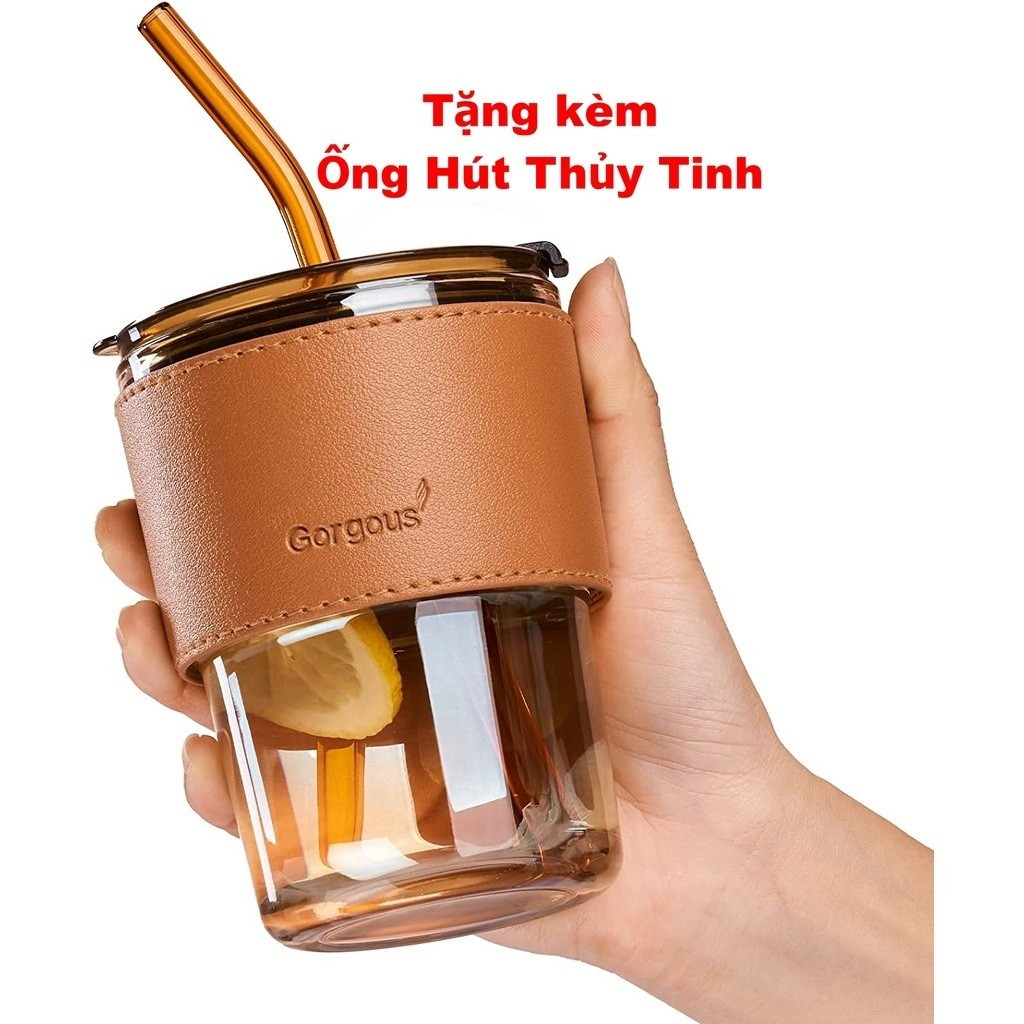 Cốc bọc da thủy tinh cao cấp 450ml giá tốt