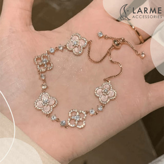 Lắc tay nữ vòng tay freesize hoa anh đào sakura lấp lánh phong cách nhẹ nhàng bánh bèo Larme accessories -VT0184
