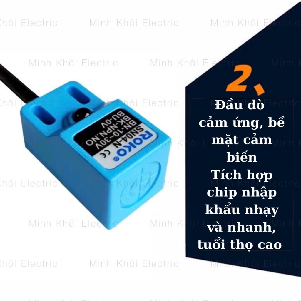 Cảm biến tiệm cận ROKO SN04,cảm biến kim loại tiệm cận, cảm biến quang ROKO SN04,cảm biến từ ROKO,cảm biến vuông ROKO SN