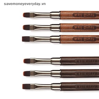 [savemoneyeveryday] Bàn chải móng tay Tay cầm bằng gỗ đàn hương Bàn chải móng tay cho ứng dụng acrylic và nguồn acrylic [vn]