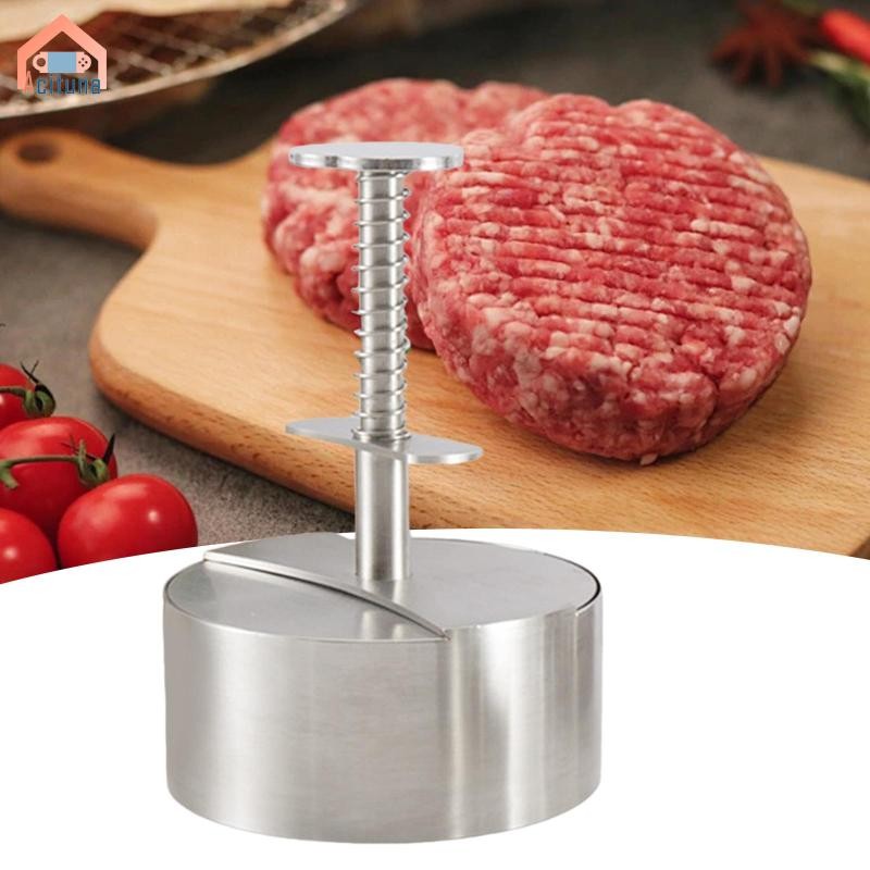 Acutuna Thép không gỉ Burger Press Smooth Hướng dẫn sử dụng chuyên nghiệp Patty Khuôn làm bánh sandwich Nấu thịt nướng Thịt nướng tự chế Bít tết thịt