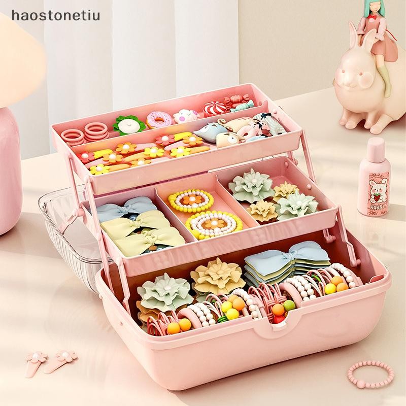 Kẹp Tóc Nhiều Lớp Dễ Thương Cho Trẻ Em - Hộp Organize & Bảo Quản Phụ Kiện Tóc