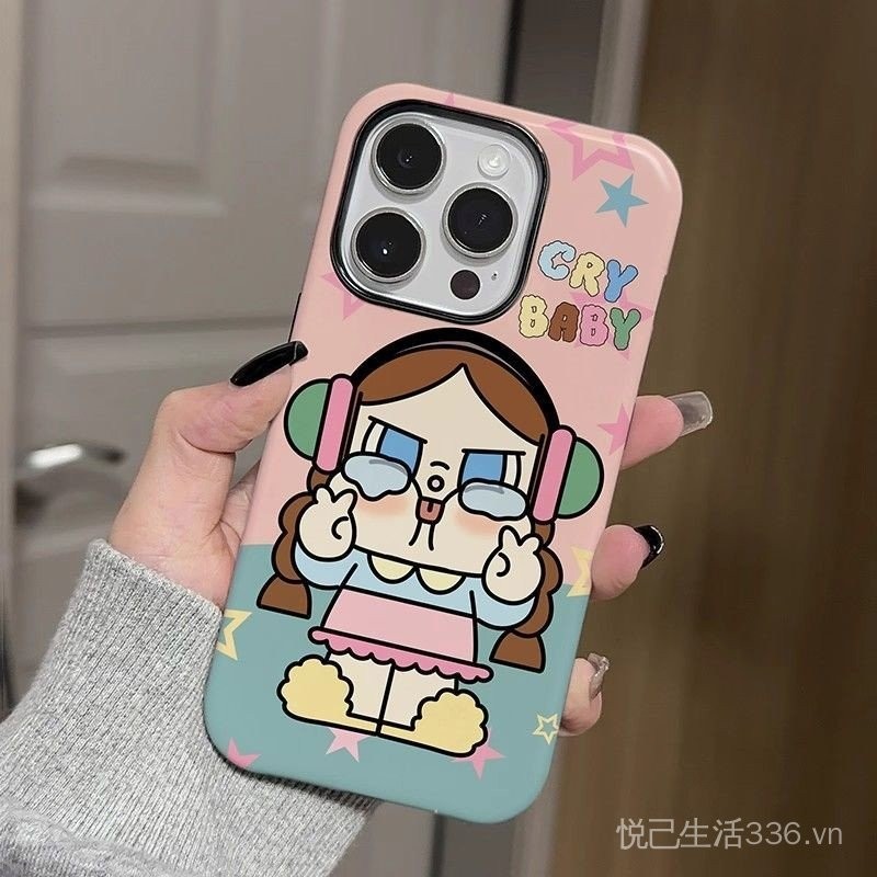 Khóc Bé Thích Hợp Cho 17pro Ốp Lưng Điện Thoại iPhone16 / 15 Phim 2 Trong 1 14 Ốp Cứng 13 Phong Cách Mới Niche