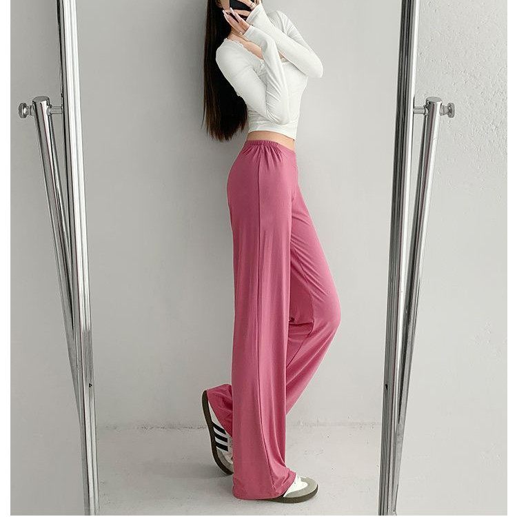 Milyfashion Thoải Mái Gợi Cảm Thấp Eo Drape Mềm Mại Sáp Thẳng Sàn Lau Quần Slim-Fit Nhà Quần Tập Yoga Thường Ngày Nữ