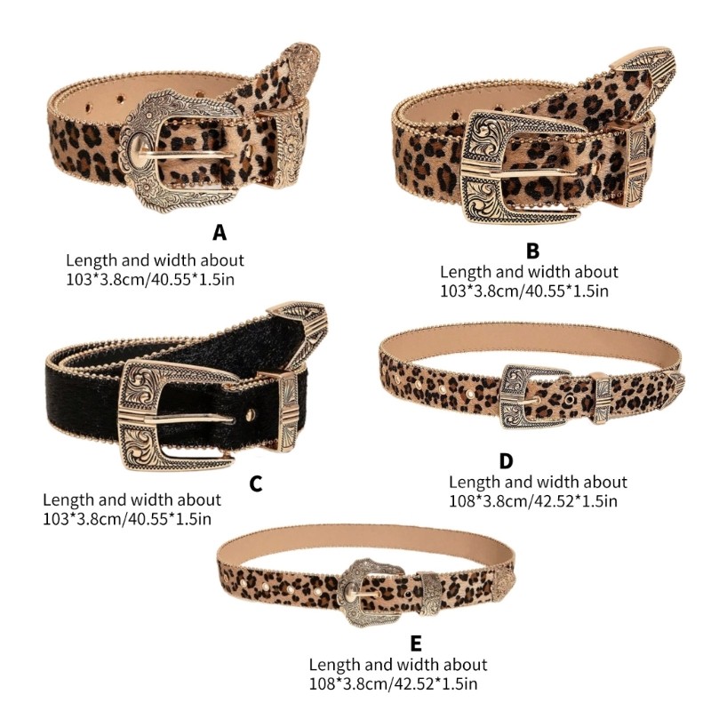 Women Waist Belt Leopard Pattern Belt for Jeans Pants 2000s Girl Belt Waist Decors