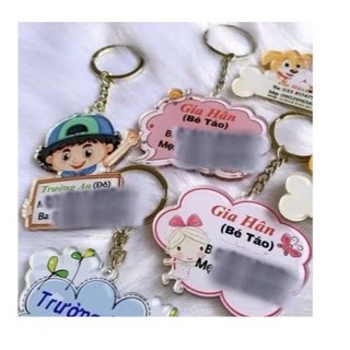 Móc khoá thương hiệu, in bảng tên treo balo cho bé ngộ nghĩnh dể thương AC.GIFT