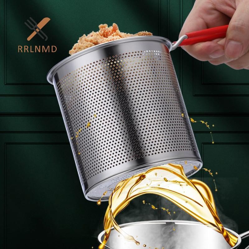 Rrlnmd Nhà Bếp Nồi Chiên Sâu Inox 304 Nồi Chiên Nhà Bếp Có Bộ Lọc Tempura Chiên Chảo Gà Chiên Dụng Cụ Nấu Ăn MỚI