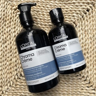 Gội xanh dương khử Cam Cực Mạnh Giúp Màu Luôn Tươi Sáng L'oreal Chroma Crème Blue Dyes Shampoo 500ml [ TN ]