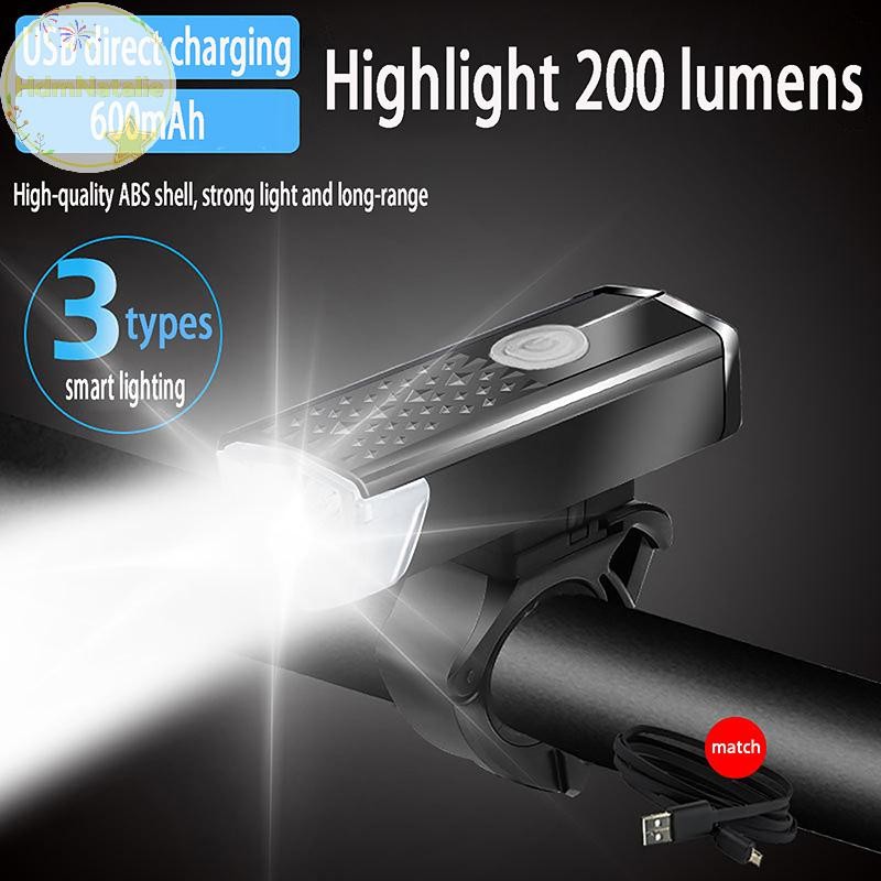Hdmnatalie Xe Đạp Xe Đạp Đèn USB LED Sạc Bộ Chu Kỳ Núi Phía Trước Đèn Pha Đèn Pin Đi Xe Đạp Đèn Cảnh Báo An Toàn VN