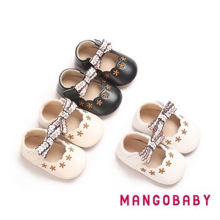 Mg-baby Bé Gái Giày Công Chúa Da PU Mềm Thêu Hoa Chống Trơn Trượt Đáy Giày Tập Đi Đầu Tiên Giày Tập Đi