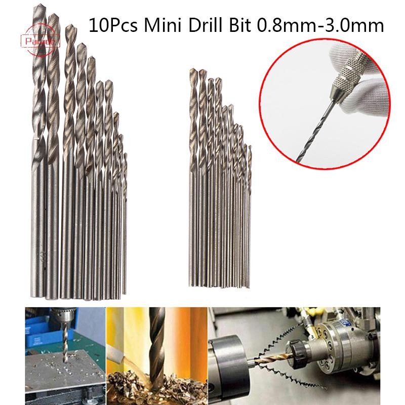 Parade 10 Cái / hộp Khoan HSS Bit 0.8mm-3.0mm Chân Thẳng PCB Xoắn Mũi Khoan Bộ VN