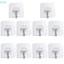 10 Móc treo tự dính chắc chắn bằng thép không gỉ trong suốt cho nhà bếp Tường cửa phòng tắm đa chức năng [BK]