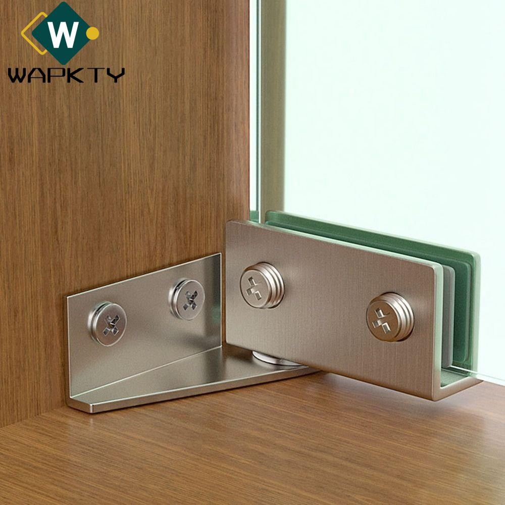 Wapkty 2 Bản Lề Cửa Kính, Phần Cứng Kẹp Không Khung Gắn Bên, Đồ Nội Thất Không Khoan Hợp Kim Kẽm Cửa Tủ Bản Lề Tủ Kính