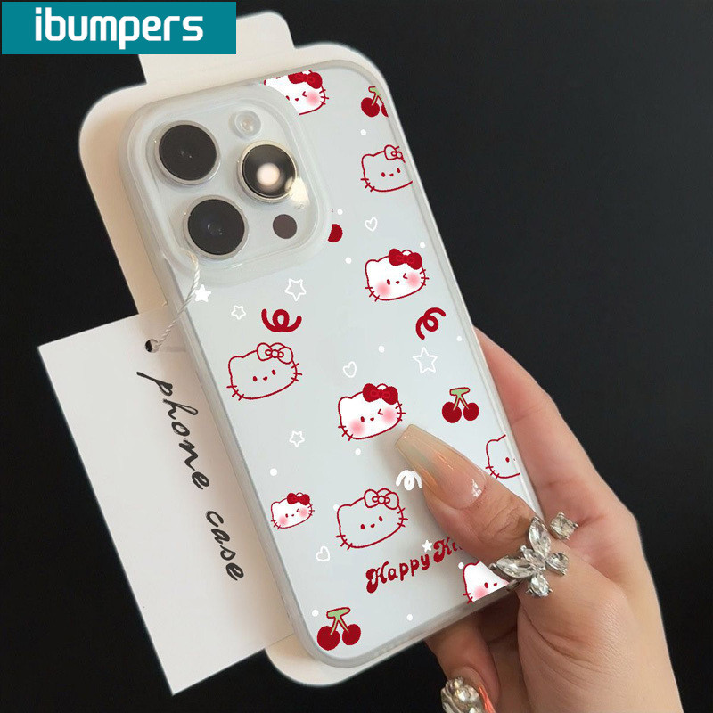 ibumpers Ốp Lưng IPhone Gấu Dễ Thương Hello Kitty Họa Tiết Ốp Điện Thoại Trong Suốt Nhám Mờ TPU Mỏng Chống Sốc Chống Bẩn Cho IPhone 16 15 14 12 13 11 Pro Max IP 7 8 Plus X XS XR