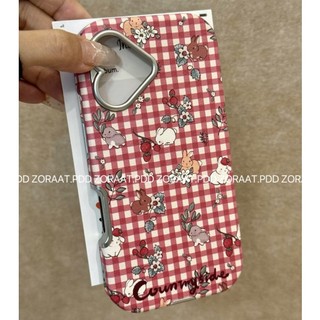 Chỉ 16 Là Tình Yêu các mẫu khác Vỏ điện thoại di động iPhone 16Promax hình vuông dễ thương da caro dâu tây