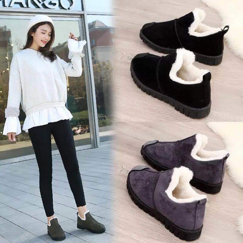 Giày Bông Mẫu mới thu đông Bốt đi tuyết dễ phối phong cách Hàn Quốc lót nhung giữ ấm cho nữ