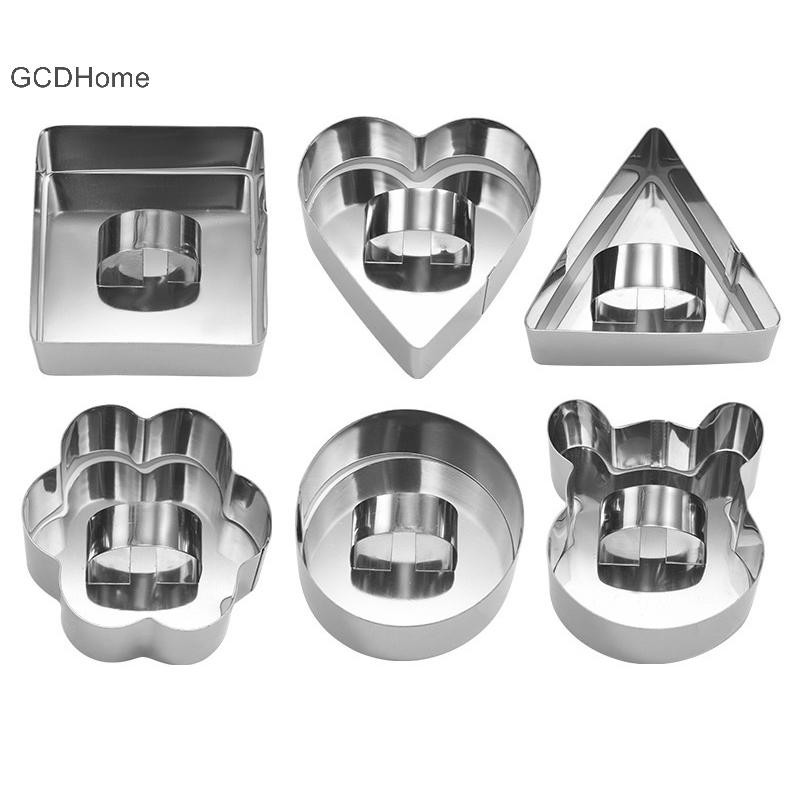 Gcdhome 1 DIY Khuôn Bánh Inox Hoạt Hình Bánh Mousse Khuôn Sushi Cơm Khuôn Bấm Khuôn Sáng Tạo Phụ Kiện Nhà Bếp Bữa Trưa Bento HOT