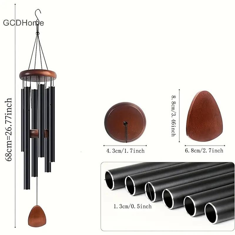 Gcdhome Classic 26 Inch Ống Nhôm Chuông Gió Có Thẻ Trang Trại Sân Vườn Ban Công Hành Lang Trang Trí HOT