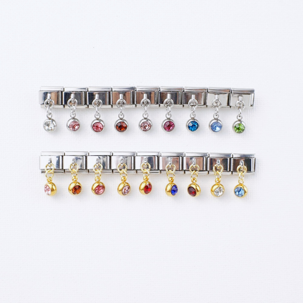 DIY Mô-đun Ý Mặt dây chuyền Vòng tay Birthstone Series Vòng tay đàn hồi may miễn phí