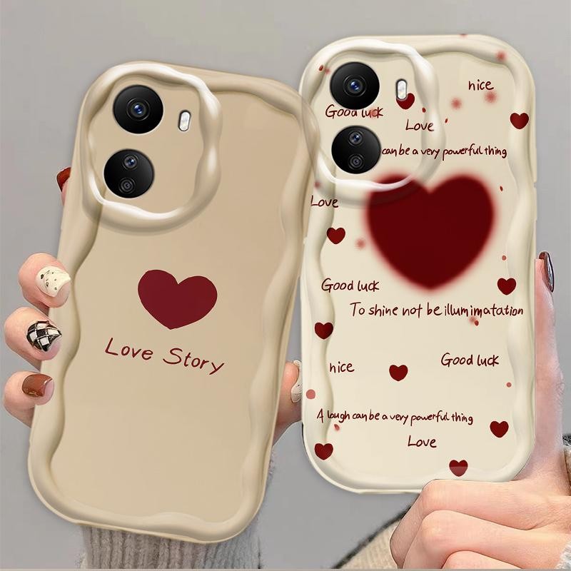 Vỏ Silicon Hoạt Hình Cho Redmi 13C / POCO C65 3D Thẩm Mỹ TPU Mềm Dễ Thương Kem Cặp Đôi Cô Gái Thư Tình Thẩm Mỹ Ốp Điện Thoại Chống Sốc
