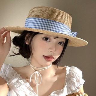 Phiên Bản Hàn Quốc Flat Top Dệt Mũ Rơm Nữ Mùa Hè Pháp Hepburn Phong Cách Top Hat