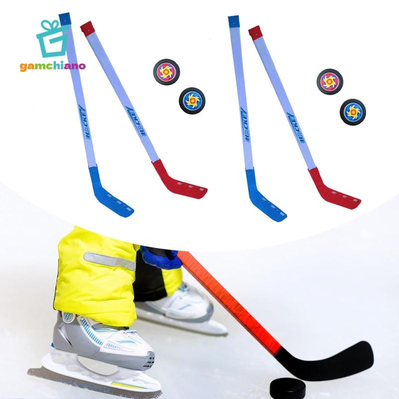 Gamchiano Kids Street Hockey Stick Set Bóng khúc côn cầu ngoài trời cho sân chơi ngoài trời