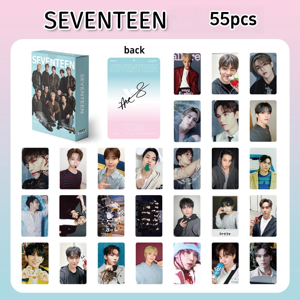 50-55 cái / hộp seventeen photocards thẻ laser ba chiều s.coups