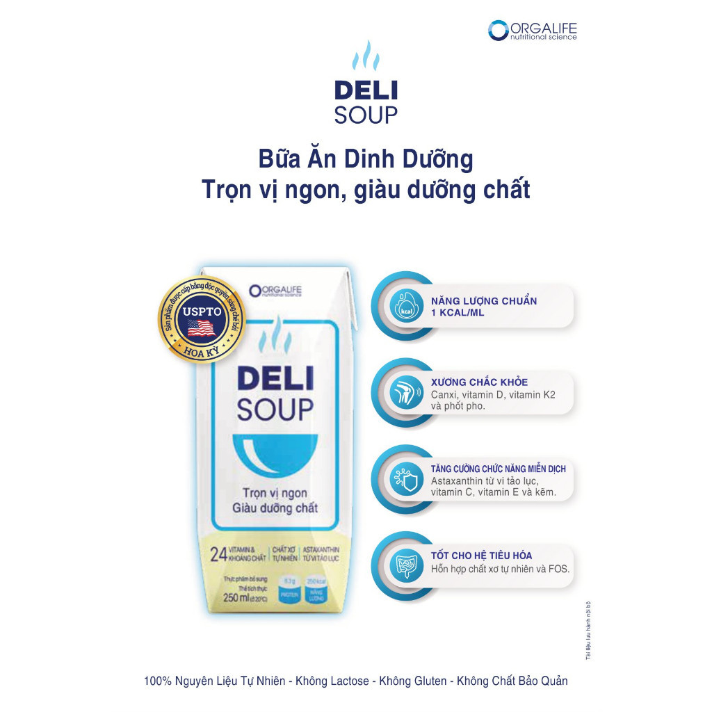 Ảnh Lốc 3 hộp Thực phẩm dinh dưỡng Y học Delisoup thay thế bữa ăn, tăng hệ miễn dịch, tiêu hóa tốt, xương chắc khỏe 1
