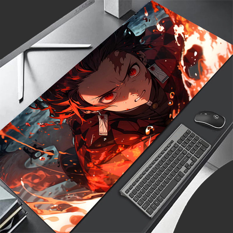 Miếng Lót Chuột Chơi Game Anime Miếng Lót Bàn Phím Thảm PC Mousepad XXL Demon Slayer Tanjiro Miếng Lót Chuột Laptop Mở Rộng Để Bàn Thảm Cho LOL
