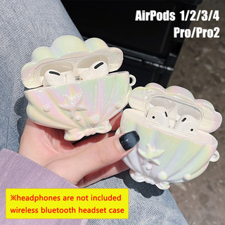 Hộp đựng tai nghe Bluetooth cho Airpods 4 3 Pro Pro2 1/2nd, hình dạng vỏ thời trang cao cấp sang trọng với dây chuyền ngọc trai