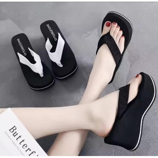 Dép kẹp đế xuồng lượn sóng quai dù 5cm 7cm 9cm Nữ DéP Shoes GiàY depnu ZZLL
