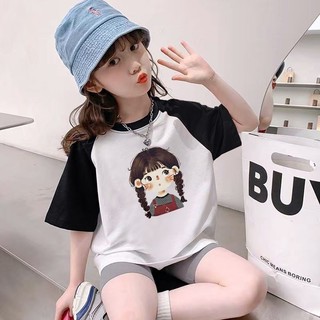 Áo thun tay Raglan lấy cảm hứng từ Hello Kitty 2025 cho bé gái Áo thun hoạt hình vui nhộn mùa hè