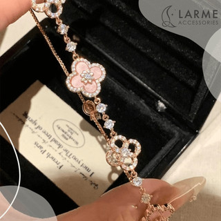 Lắc tay nữ vòng tay freesize hoa anh đào sakura lấp lánh phong cách nhẹ nhàng bánh bèo Larme accessories -VT0184