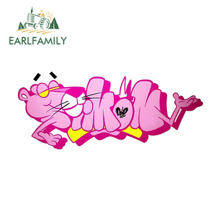 EARLFAMILY Pink Panther có từ dán xe máy Windows Mũ bảo hiểm Trunk Chống nước Vinyl Đề can chống trầy xước Kiểu dáng xe thời trang