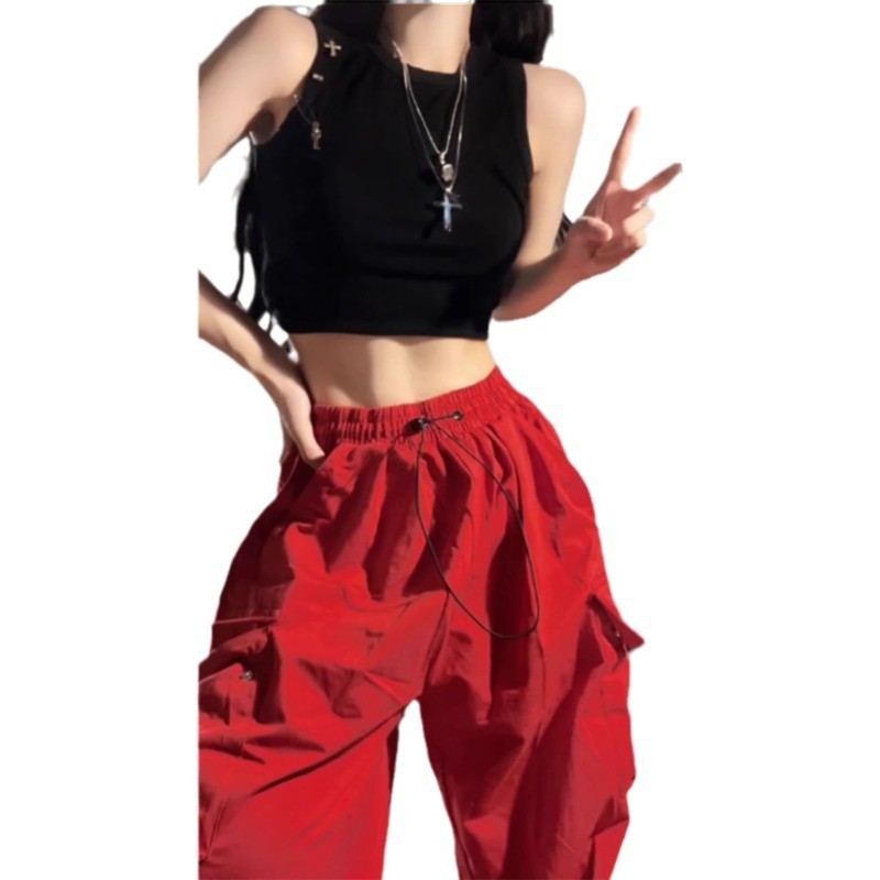 ✨Quần Cao Cấp Thường Ngày Nữ Eo Cao Ôm Hơn Nhìn Quần Áo Xuân Hè Phù Hợp Với Rời Thẳng Drap Sàn Lau Quần 25.4.15