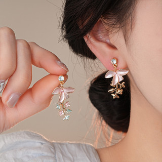 Bông Tai Hoa Nhiều Màu Sắc Phong Cách Mới Niche Thiết Kế Tính Khí Cao Cấp Độc Đáo Phóng Đại Độc Đáo Bông Tai Nữ