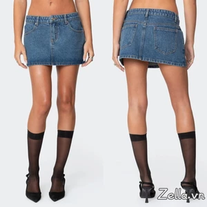 Váy Mini Denim mùa hè dành cho nữ Váy màu trơn thấp để du lịch hàng ngày