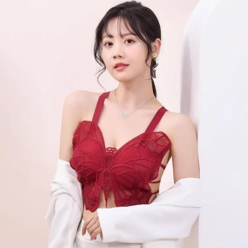 Áo ngực ren bướm WANYEDI, Đồ lót hở lưng gợi cảm rỗng, Đồ lót nữ Bralette tất cả trong một
