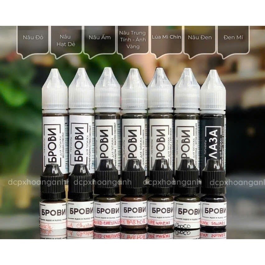 Mực phun mày Brovi hữu cơ cao cấp bản Nga chính hãng_chai chiết 5ml, full 10ml_M08 pxtm