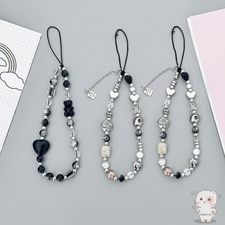 【Chamvn】Dây đeo cổ tay đa năng hình trái tim đính hạt cho điện thoại phong cách lạnh