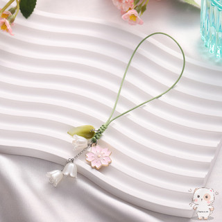 【Chamvn】Móc khóa hoa tulip thủ công  dây đeo ngắn thời trang cá nhân  dây đeo điện thoại hình hoa sáng tạo