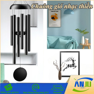 Chuông Gió Thiền 82cm - 6 Ống Kim Loại Lớn Âm Vang Sâu, Decor Nhà Cửa, Đem Lại May Mắn Và Bình An